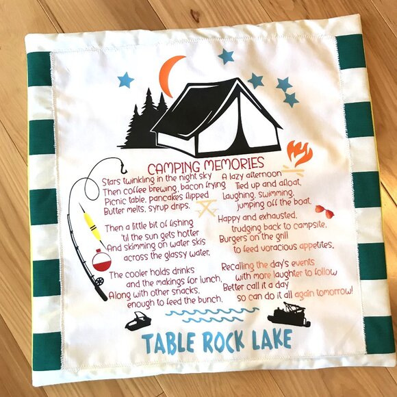 Table Rock Lake Pillow Cover, 18 x 18: Camping Memories Lakehouse Cabin Decor - Picture 4 of 8